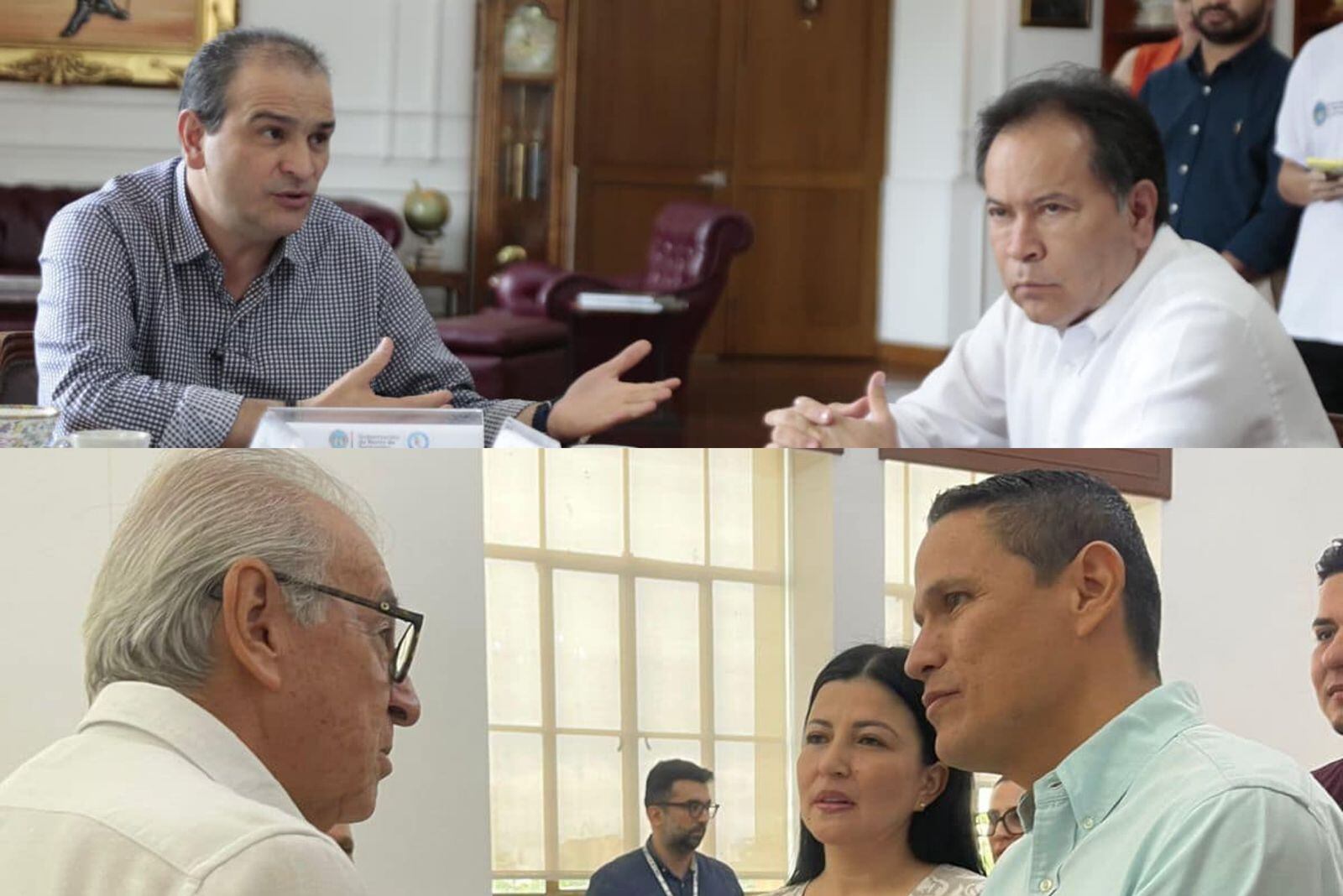 William Villamizar y Jorge Acevedo se reunieron con los mandatarios salientes.