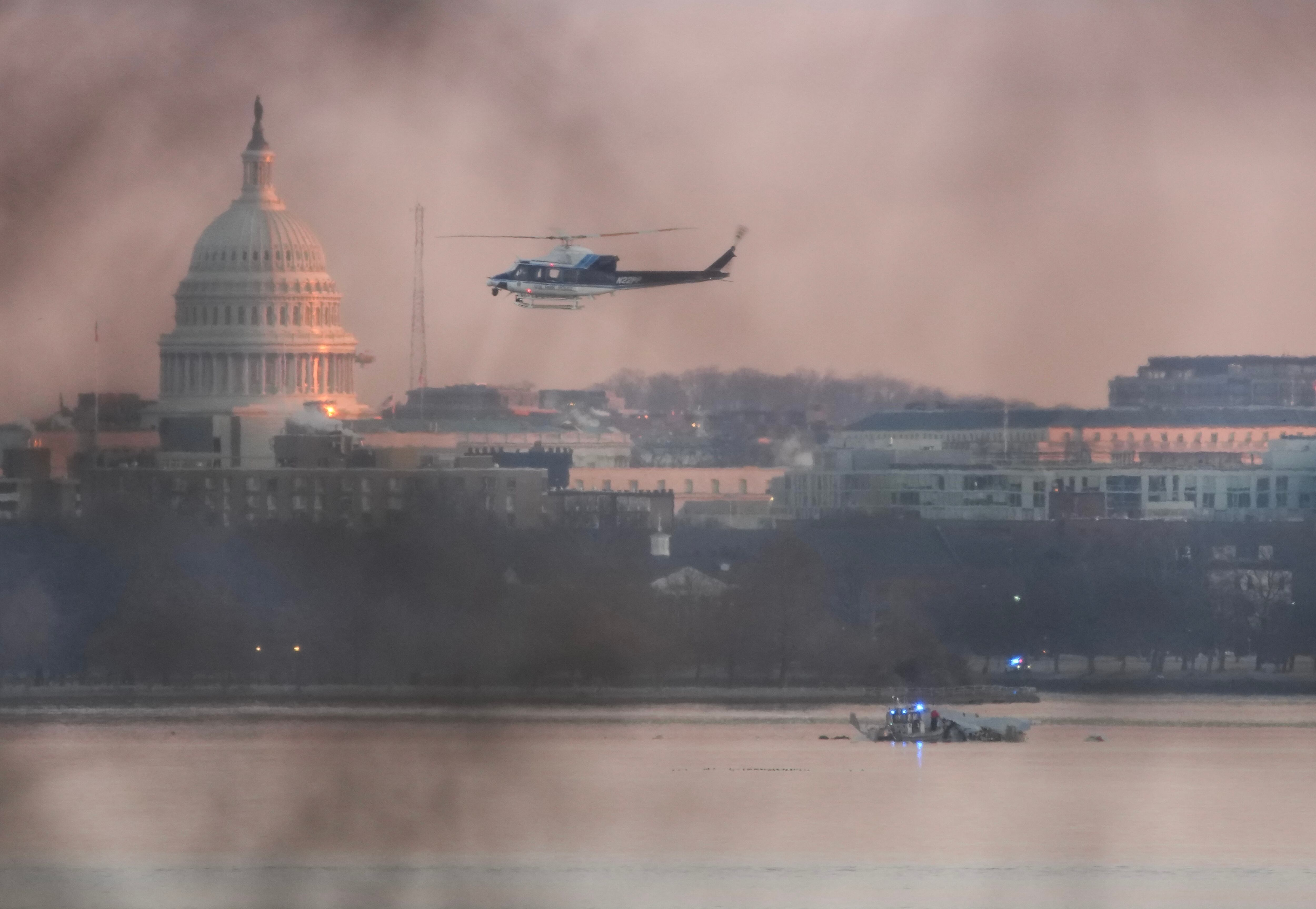 Helicóptero en Washington. FOTO: Andrew Harnik/Getty Images