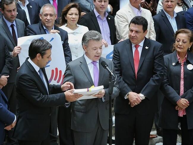 Juan Manuel Santos presentó el acuerdo final del proceso de paz con las Farc ante el Congreso. Foto: Colprensa