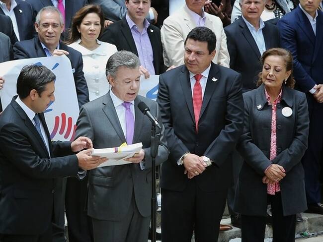 Juan Manuel Santos presentó el acuerdo final del proceso de paz con las Farc ante el Congreso. Foto: Colprensa