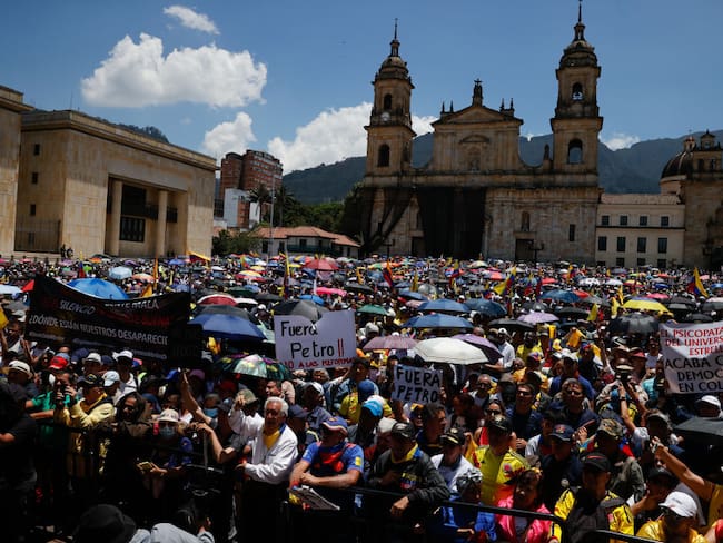 Manifestaciones en Bogotá. Foto: Getty Images.