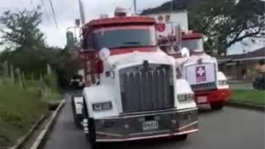 Caravana que transportaba insumos médicos fue en vandalizada en Buga. Foto: Gobernación del Valle del Cauca