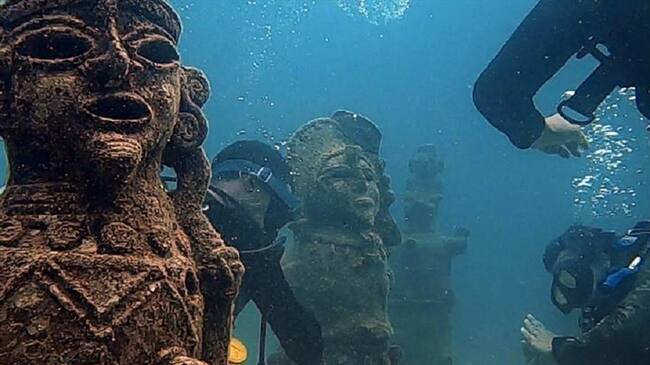 El material con el que están hechas estas esculturas favoreció que se llenaran de vida muy rápidamente, pues tienen un ph igual al del mar.. Foto: Cortesía Muszif