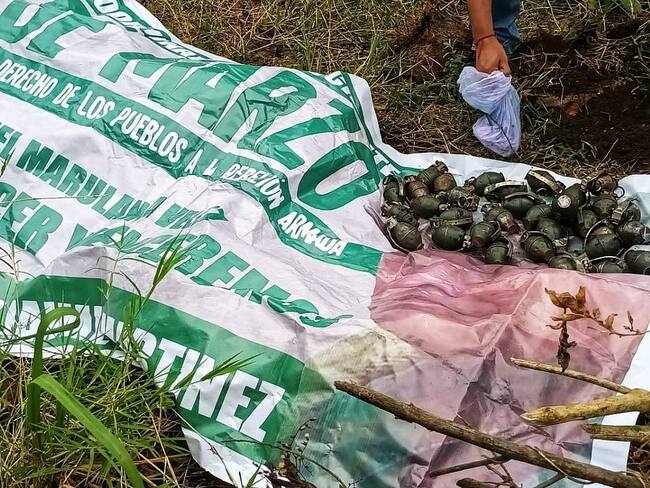 El material bélico quedó a disposición de la autoridad competente. Crédito: Policía Nacional.