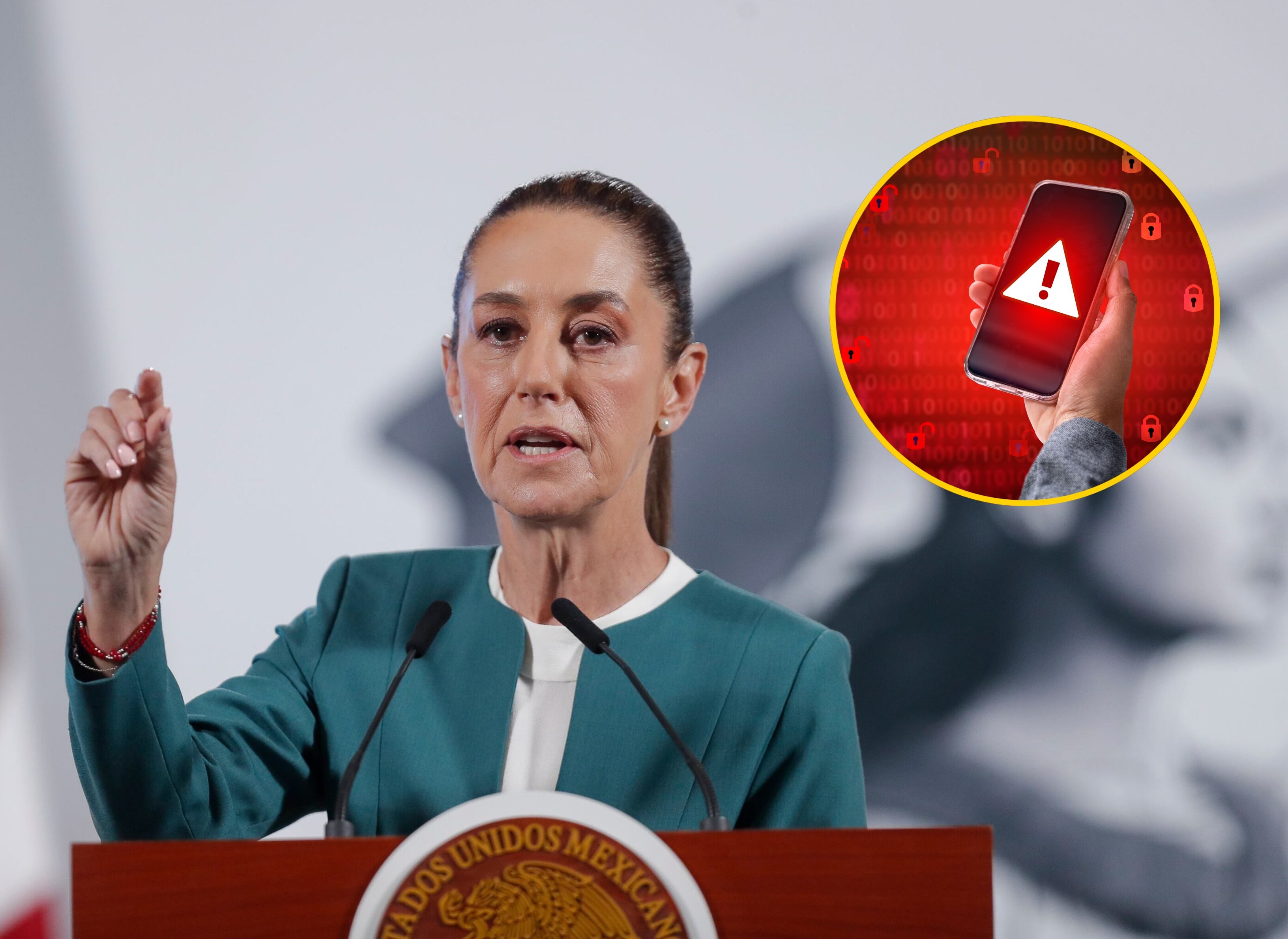 La presidenta de México, Claudia Sheinbaum, habla durante su rueda de prensa mañanera. FOTO: EFE/ Isaac Esquivel