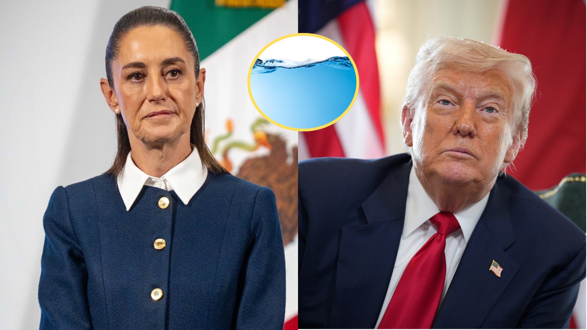 Donald Trump. Foto: Christopher Furlong/Getty ImagesClaudia Sheinbaum. Foto:  Juan Abundis/ObturadorMX/Getty Images)
Agua. Foto: Getty Images.