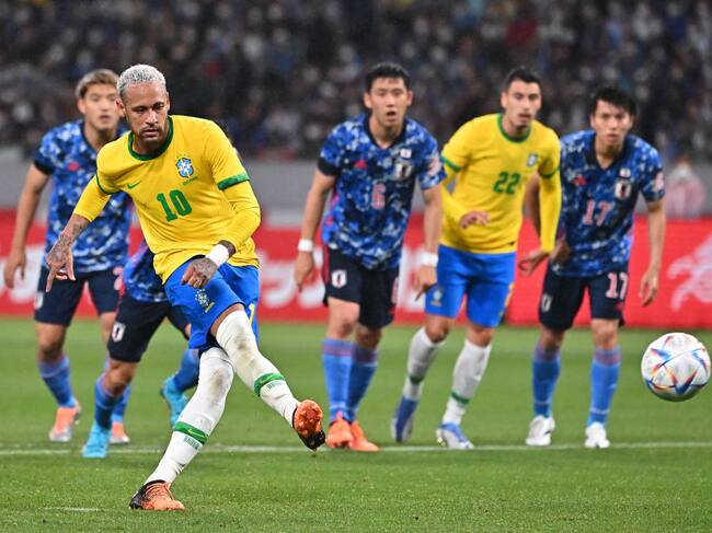 Neymar de Brasil ante la selección de Japón. (Photo by Kenta Harada/Getty Images)