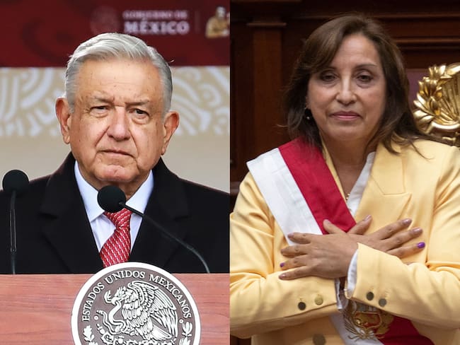 López Obrador, presidente de México y Dina Boluarte, presidenta de Perú | Fotos: GettyImages