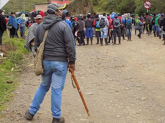 El Consejo Regional Indígena del Cauca advirtió que si el Gobierno Nacional no atiende las peticiones, la comunidad tomará las determinaciones en el punto de concentración. Foto: Colprensa