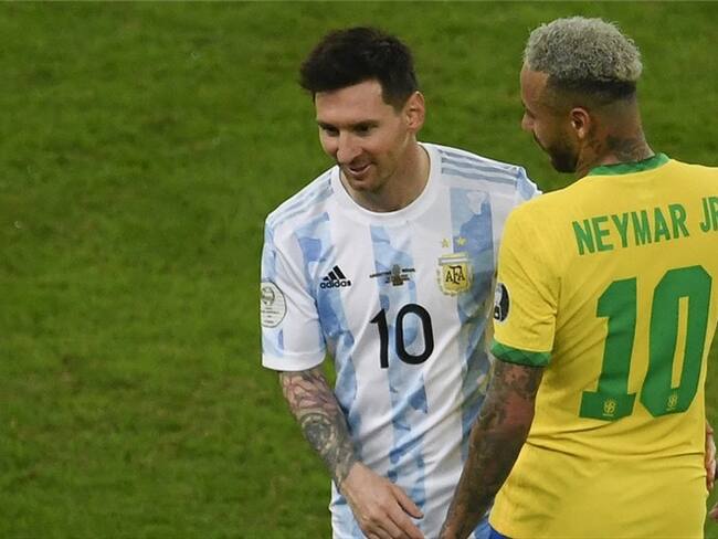 Lionel Messi y Neymar Jr en la final de la Copa América 2021. Foto: MAURO PIMENTEL/AFP via Getty Images