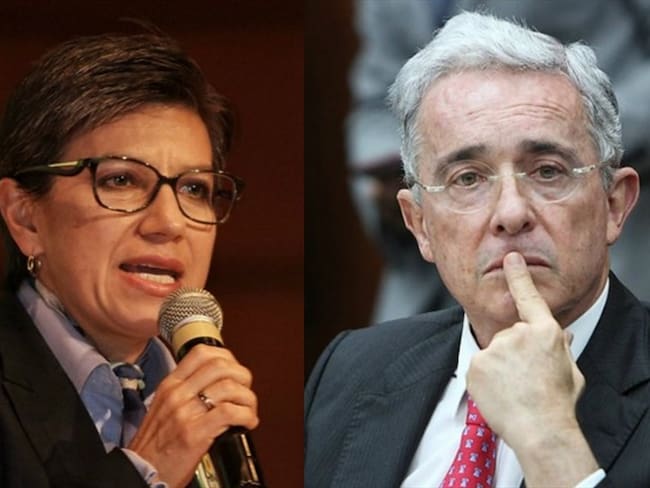 Claudia López y Álvaro Uribe. Foto: Colprensa