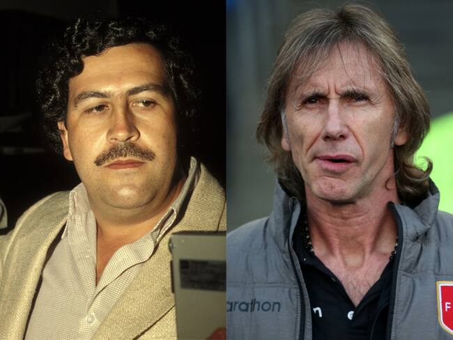 Narcotraficante Pablo Escobar y exfutbolista argentino Ricardo Gareca