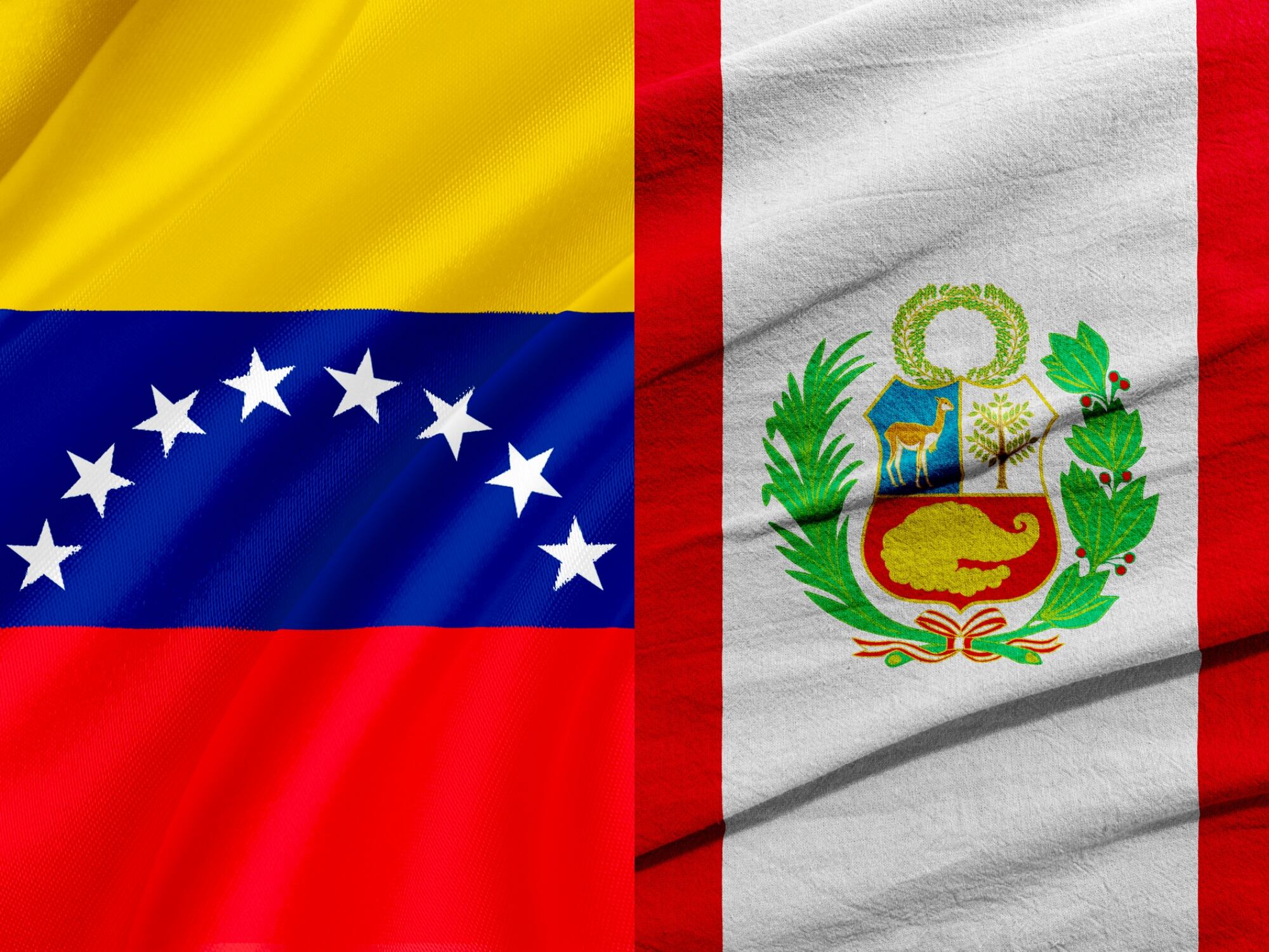 Banderas de Venezuela y Perú. Foto: Getty Images