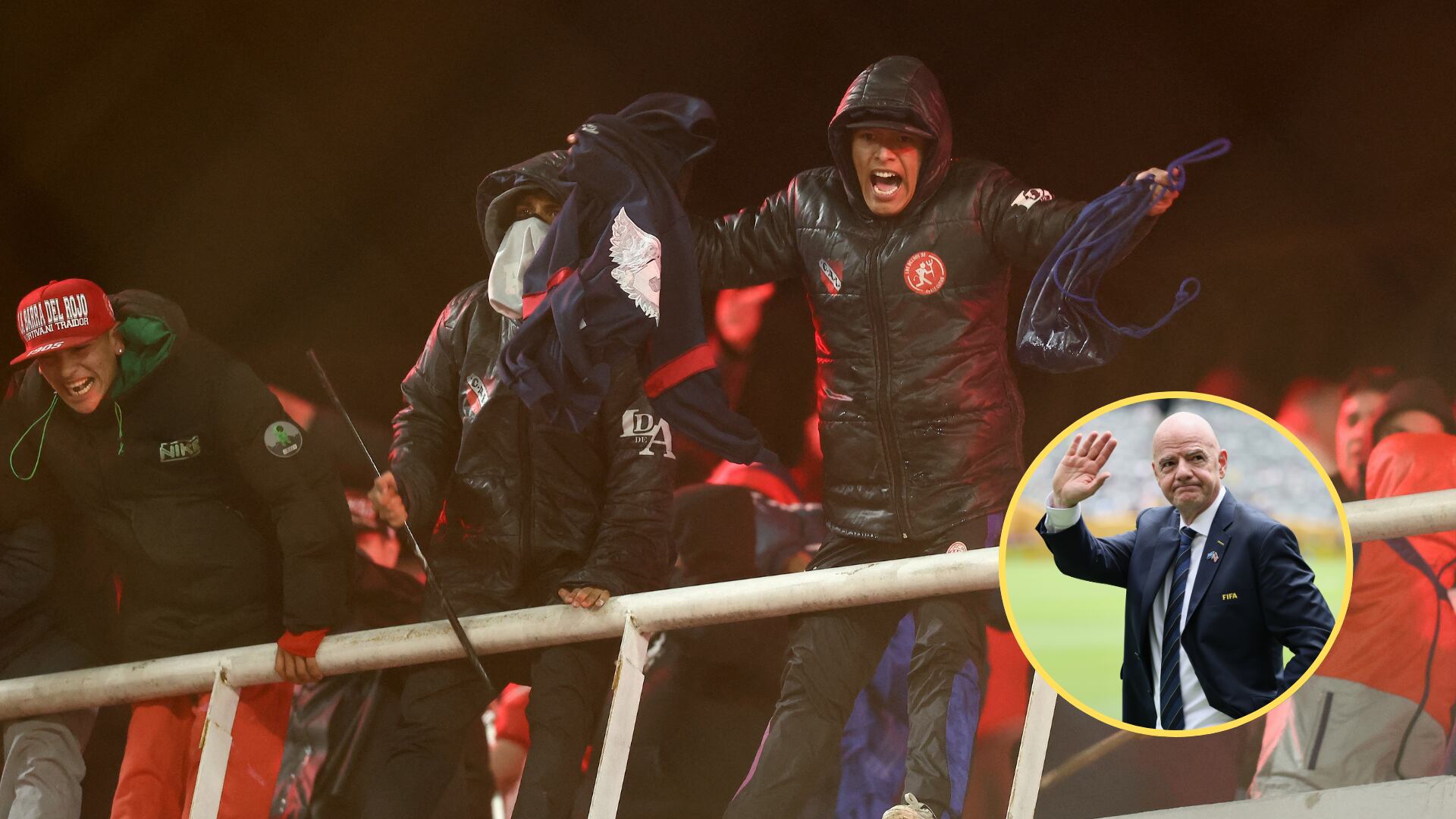 Disturbios en Estadio Libertadores de América, Buenos Aires, Director de la FIFA, Gianni Infantino. Foto:  ALEJANDRO PAGNI/AFP via Getty Images/ Qian Jun/MB Media/Getty Images