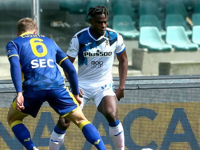 Duván Zapata marcó hoy con el Atalanta ante el Hellas Verona, por la jornada 28 de la Serie A.. Foto: Ciro Santangelo/BSR Agency/Getty Images