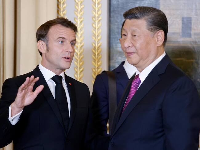 Presidente Emmanuel Macron y presidente Xi Jinping. (Francia) EFE/EPA/LUDOVIC MARIN / POOL MAXPPP OUT