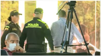 JEP ordenó arresto del alcalde de Aguachica en plena audiencia, Policía se lo llevó. Foto: Suministrada.