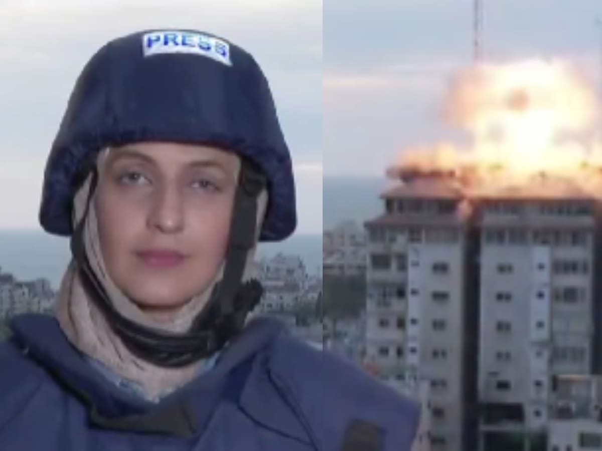 Angustiante momento de reportera cuando misil israelí cayó en edificio a sus espaldas