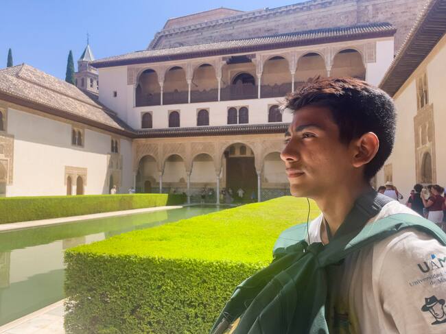 Yeider lleva cerca de 20 días en España, en la expedición de jóvenes iberoamericanos Vuelta al Mundo. Foto: EFE/ Macarena Soto