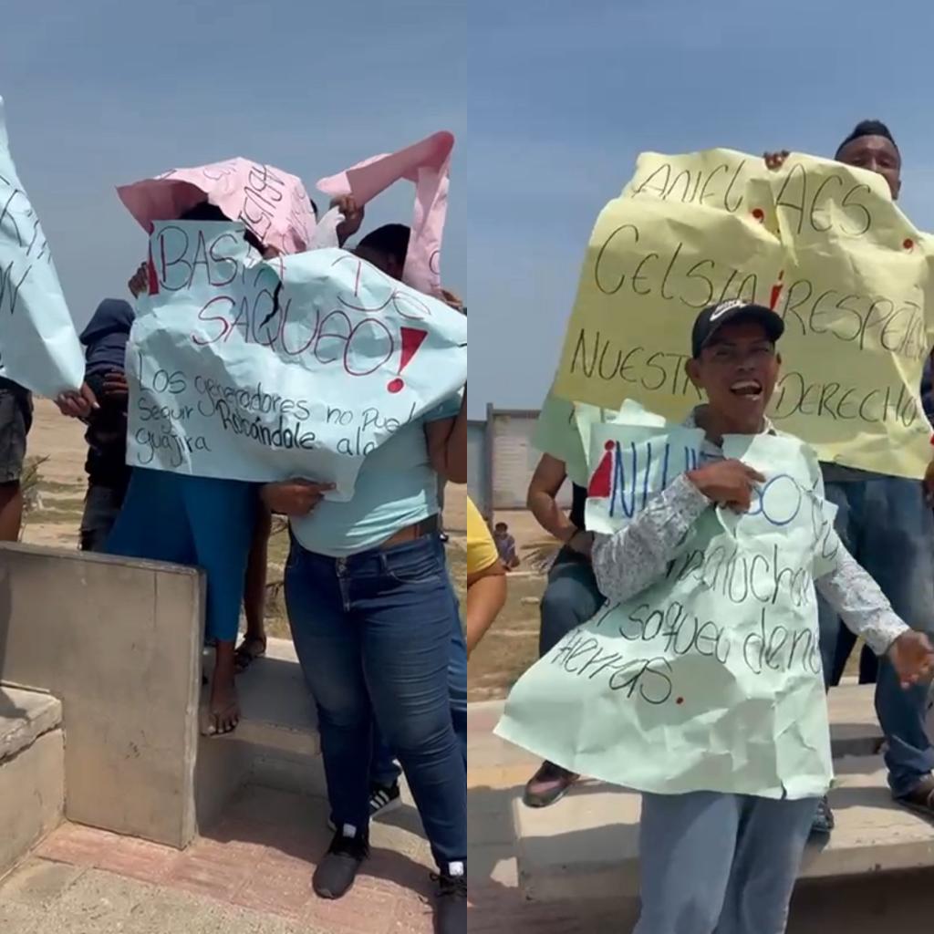 Protestas en La Guajira contra generadores de energía. Foto: suministrada.