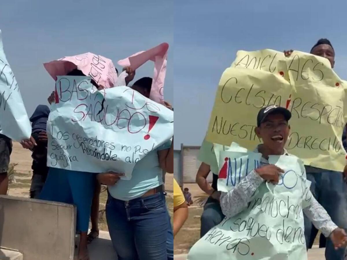 Protesta afuera de la reunión entre la Contraloría y generadores de energía en Riohacha
