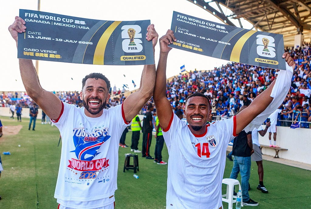 Jugadores de Cabo Verde celebran su clasificación al Mundial de 2026. Foto: suministrada.