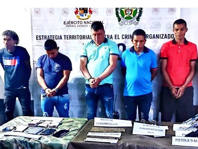 Los cinco capturados fueron enviados a la cárcel. Crédito: Ejército Nacional.