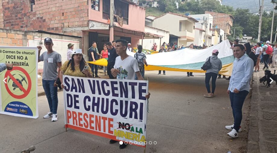Protesta contra la minería de carbón en Santander