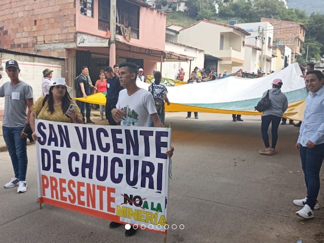 Protesta contra la minería de carbón en Santander