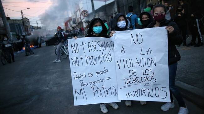 Movilización en Bogotá por víctimas del conflicto. Foto: Colprensa