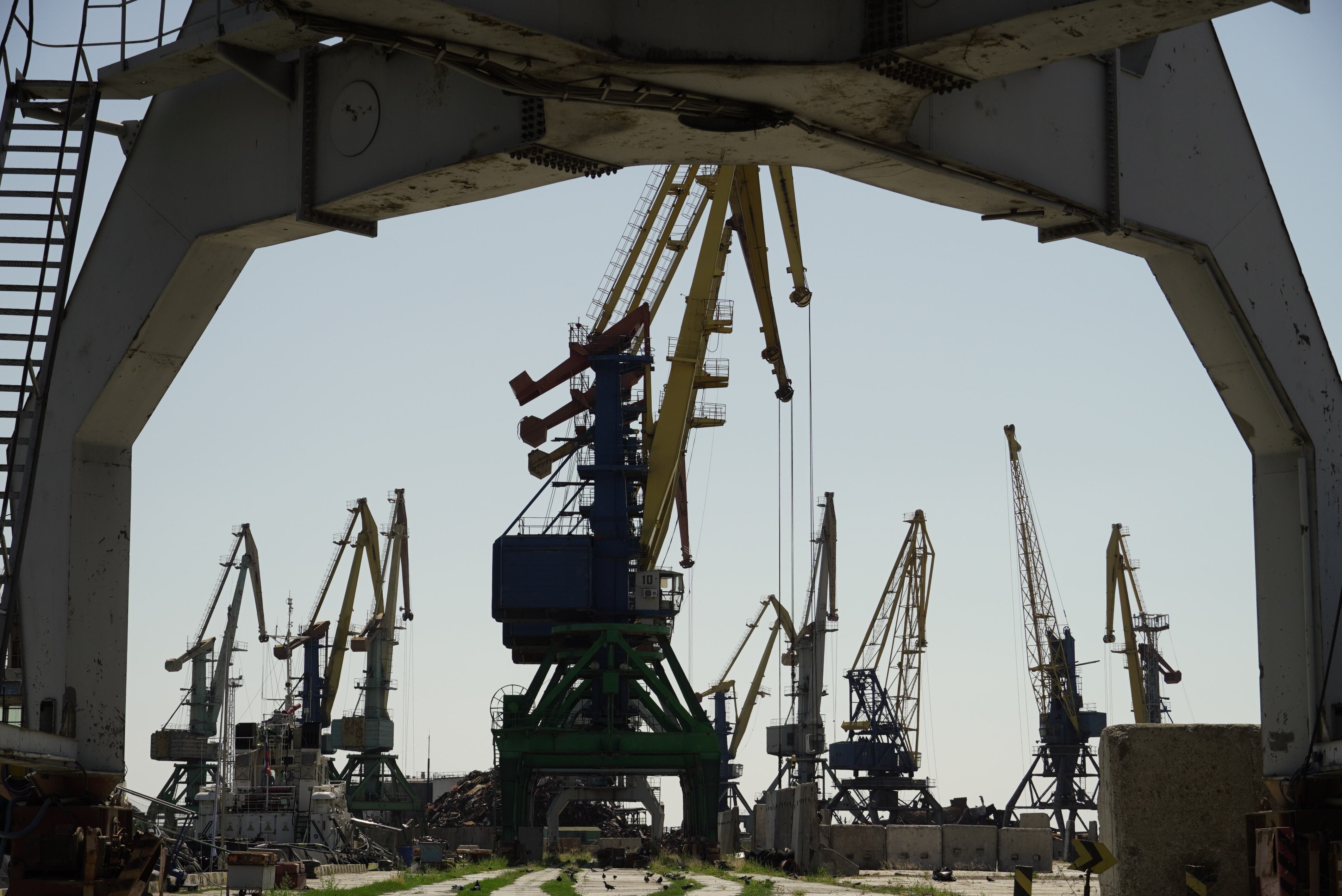 Puerto de Berdyansk en Berdyansk, en el óblast de Zaporizhzhia, Ucrania, el 4 de agosto de 2022. (Photo by Stringer/Anadolu Agency via Getty Images)