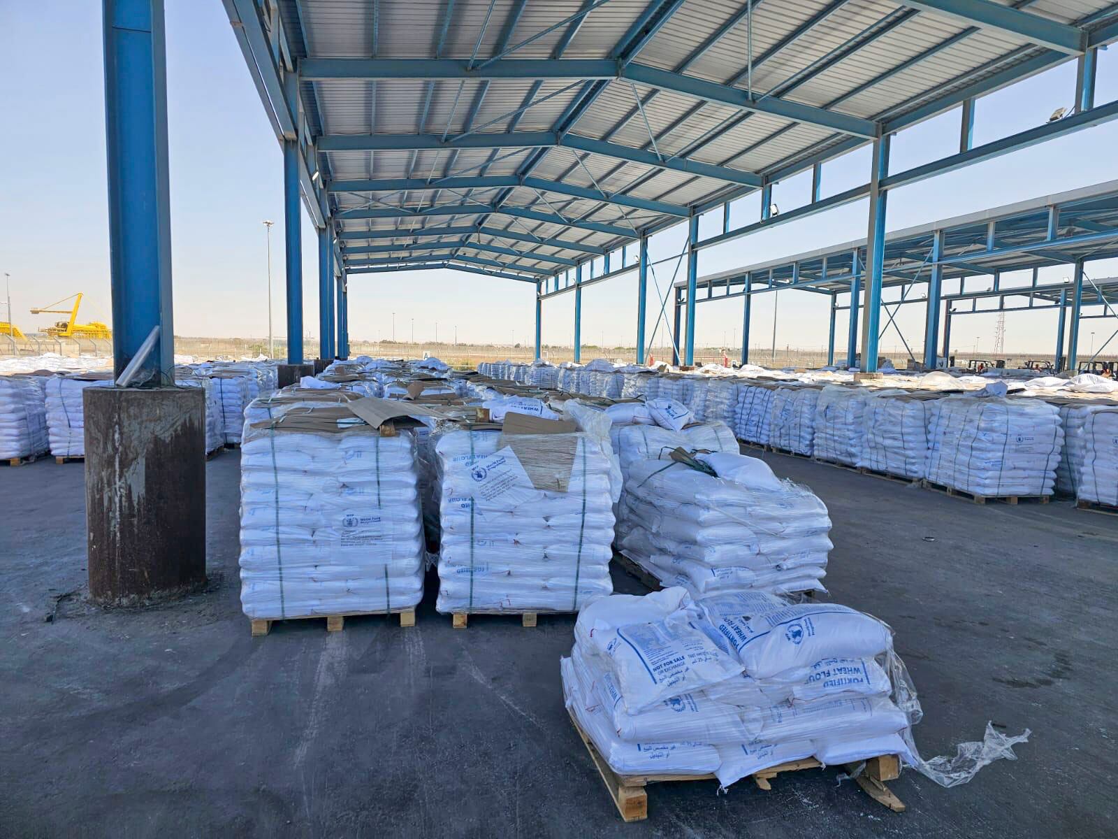 Ayuda humanitaria espera a ser distribuida en Gaza. Foto: EFE/ Ministerio De Exteriores De Israel 