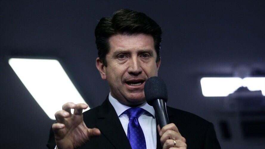 El ministro de Defensa, Diego Molano, respondió a los cuestionamientos hechos durante el debate de control político. Foto: Colprensa / DIEGO PINEDA