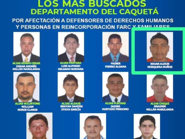 Los más buscados de Caquetá. Foto: Suministrada