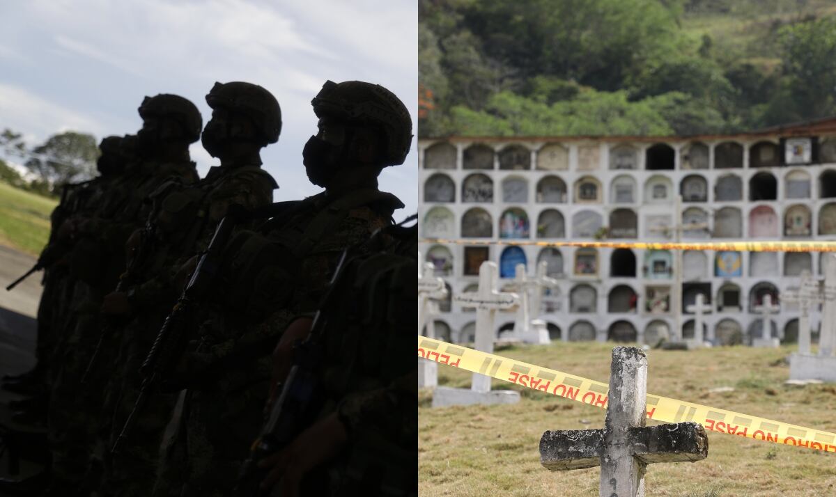 Imagen de referencia del militares y el Cementerio de Dabeiba. Fotos: Colprensa.