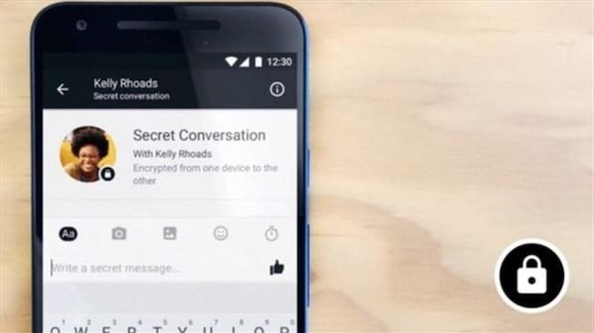 Facebook compartió unas capturas de pantalla que muestran cómo se ve el servicio de mensajes secretos que están probando.. Foto: BBC Mundo