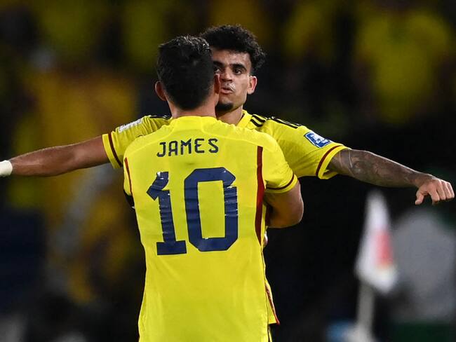 Luis Díaz y James Rodríguez en la Selección Colombia. Foto: Getty Images.