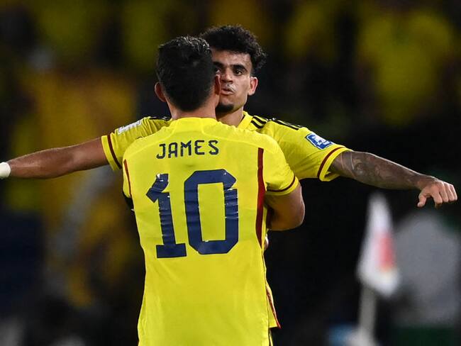 Luis Díaz y James Rodríguez en la Selección Colombia. Foto: Getty Images.