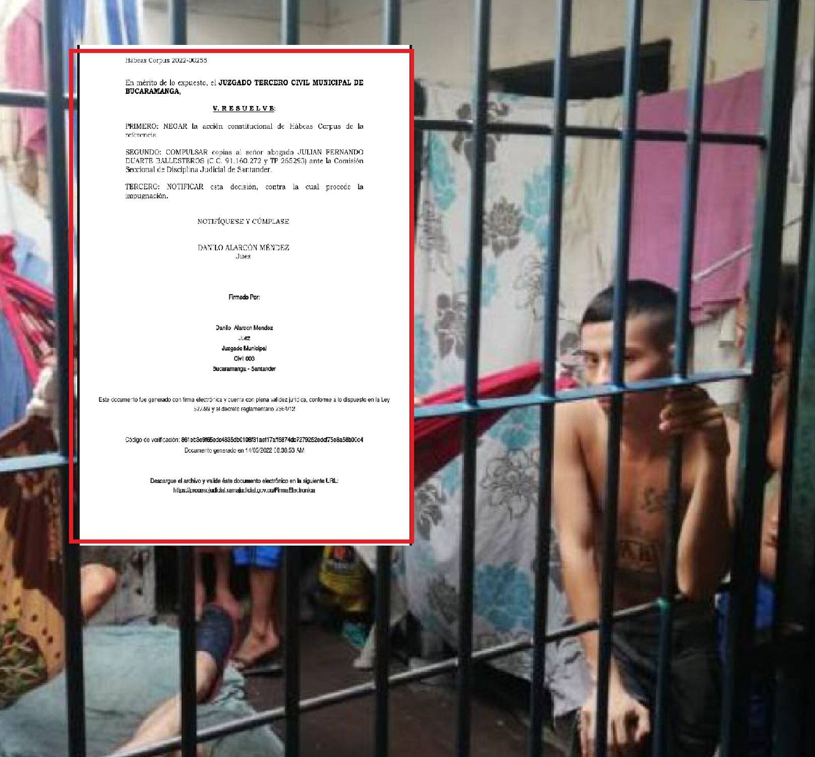 Hábeas corpus/ Defensoría del Pueblo y Secretaría jurídica de Bucaramanga