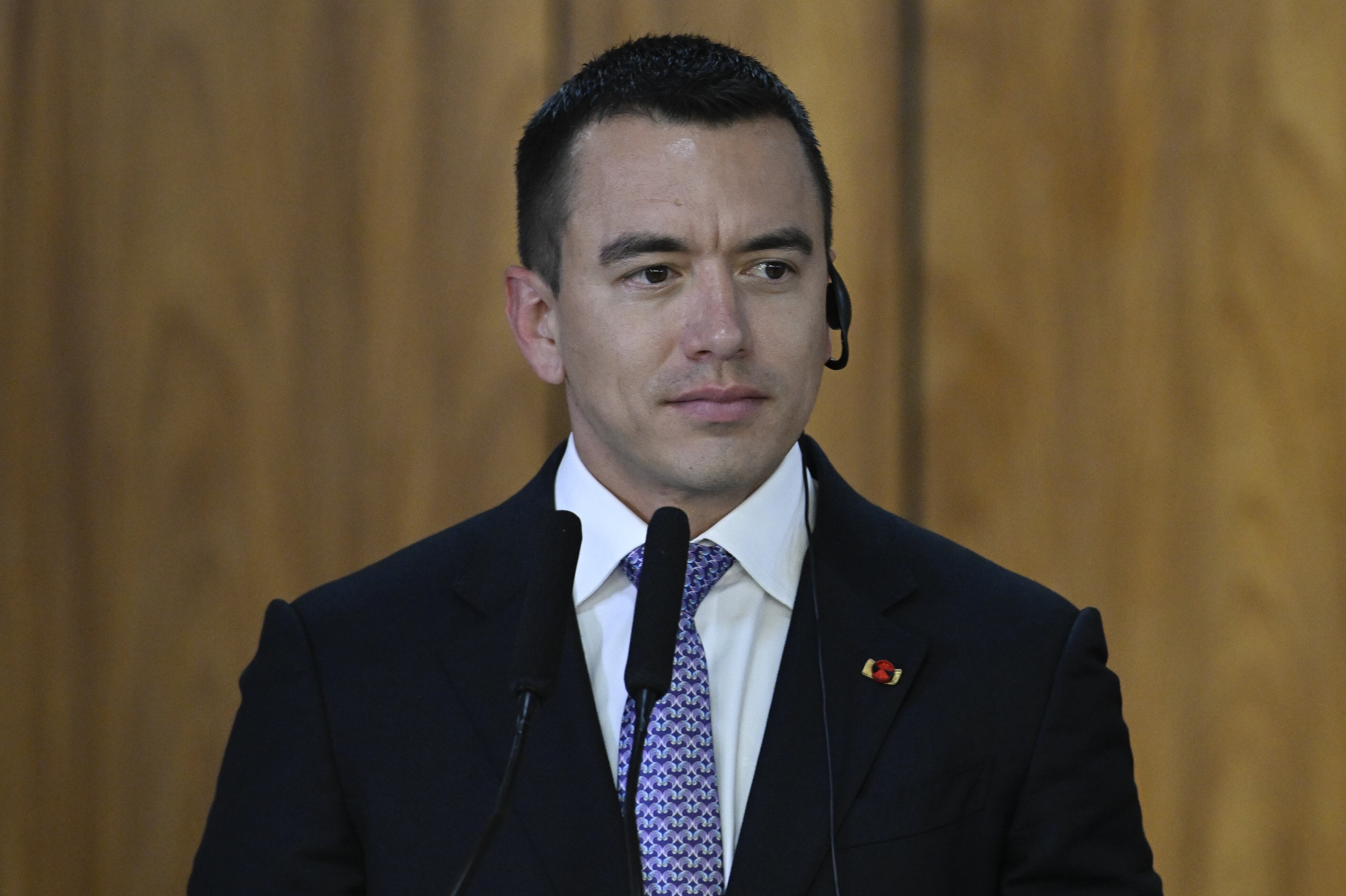 El presidente Daniel Noboa en el Palácio do Planalto, en Brasilia, Brasil, 18 de agosto de 2025. (Foto de Mateus Bonomi/Anadolu a través de Getty Images)