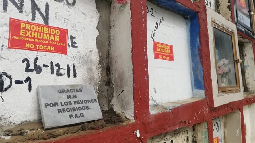 Cuerpos hallados en el cementerio de Puerto Berrío. Foto: Cortesía UBPD