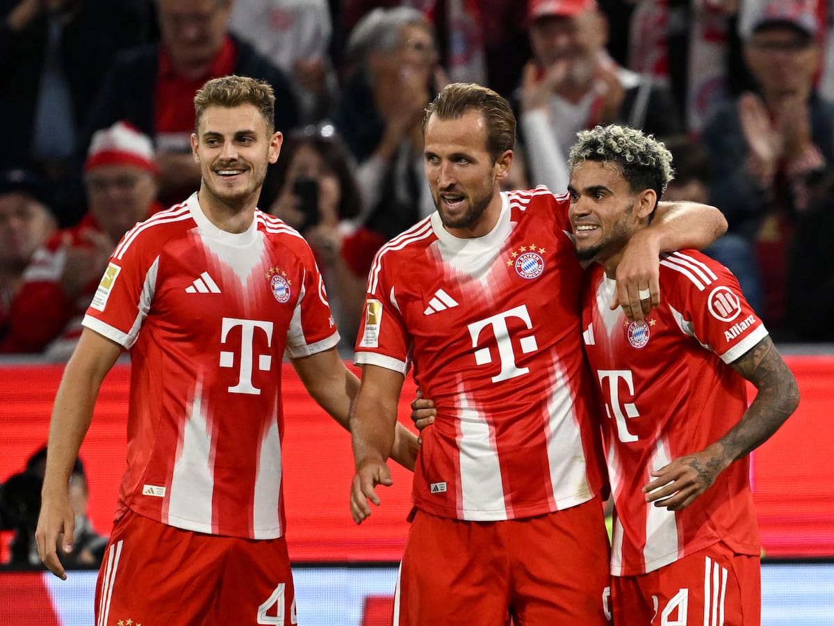 El Bayern goleó 6-0 al RB Leipzig con triplete de Kane y gol de Luis Díaz