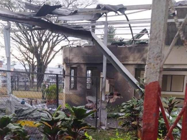 Atentado al batallón militar en Meta el pasado 9 de febrero.