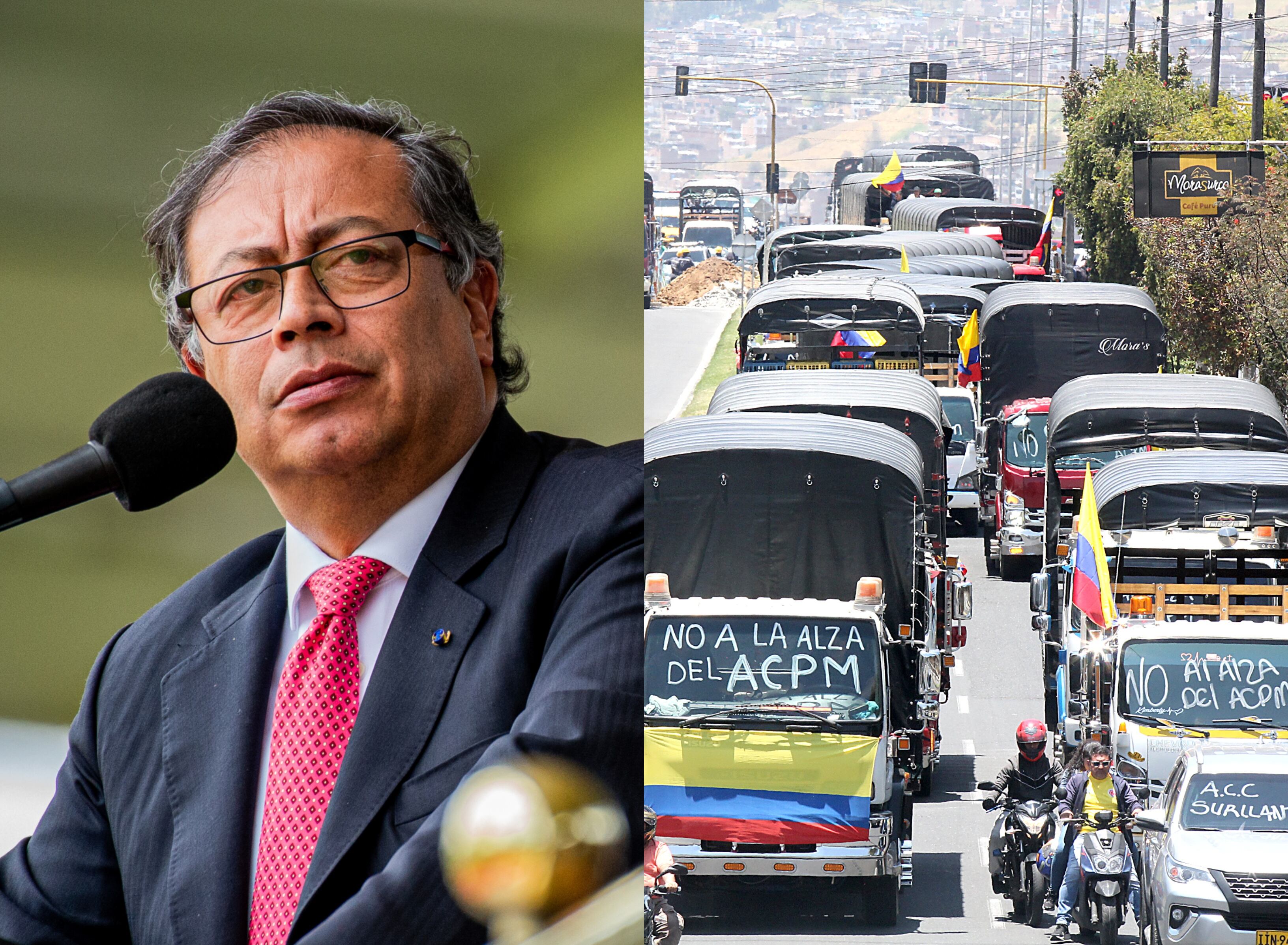 Gustavo Petro y bloqueos de camioneros | Fotos: Colprensa