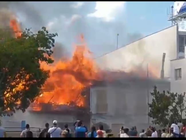 Incendio en Rionegro. Foto: Captura de pantalla