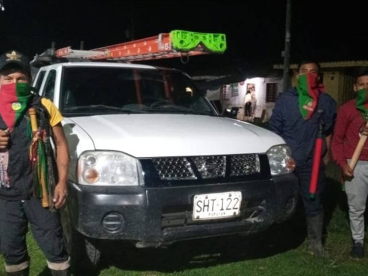 Recuperan camioneta hurtada por disidencias de las Farc en Páez, Cauca