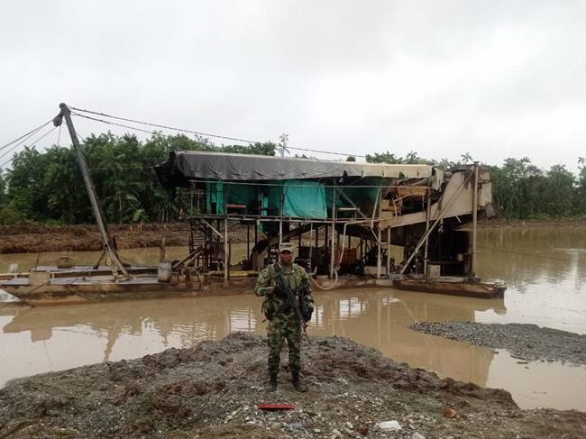 Operativo contra la minería ilegal. Foto: Ejército Nacional