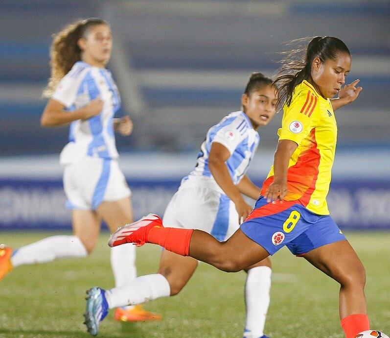Selección Colombia Sub 20 vs. Argentina Sub 20. Foto: Conmebol.
