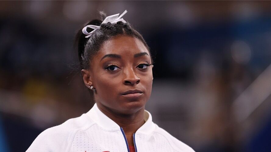 Simone Biles, gimnasta de Estados Unidos en los Juegos Olímpicos de Tokio 2020. Foto: Laurence Griffiths/Getty Images