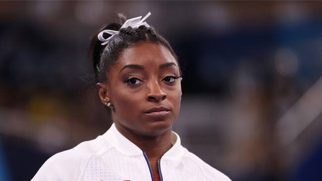 Simone Biles, gimnasta de Estados Unidos en los Juegos Olímpicos de Tokio 2020. Foto: Laurence Griffiths/Getty Images